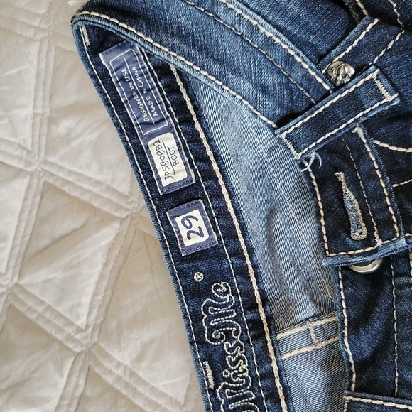 Miss Me Rhinestone Dark Wash Bootcut Jeans - Picture 7 of 16
